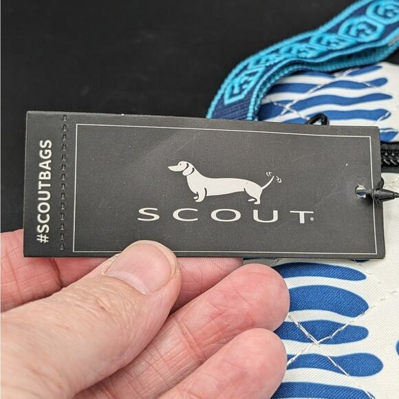 Scout Pouch Only Quilted blue white Polyester Water Resistant zipper pouch Snaps - Picture 7 of 8